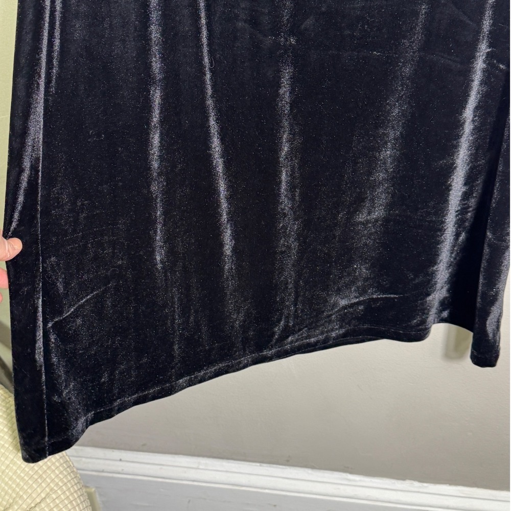 Max Studio Women's Black Velvet Maxi Skirt Sz S Goth Witchy Vamp Dark Academia - Picture 6 of 13